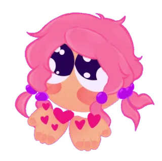 😍 carino, cuori, rosa, cartoni animati, arte digitale, personaggio telegram sticker