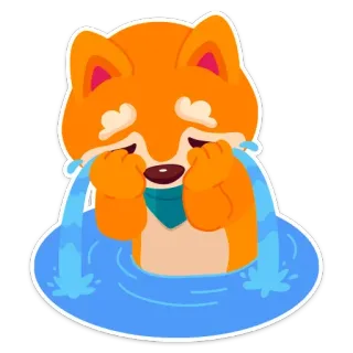 😢 собака, животное, грустный, плачущий, мультфильм, оранжевый, слезы telegram sticker