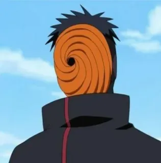 🕷 Tobi Naruto anime, mask, tobi, spiral, orange, villain telegram sticker