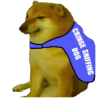 😬 CRINGE SNIFFING DOG cane, cringe, meme, shiba inu telegram sticker