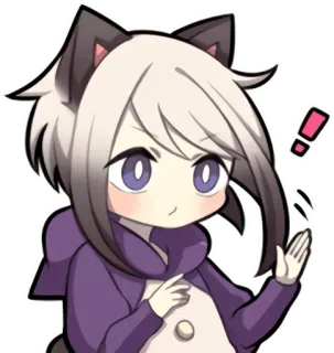 👊 Anime, Kawaii, Mignon, Exclamation, Personnage, Illustration whatsapp sticker