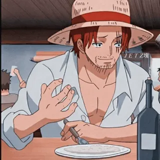 🍁 Shanks One Piece アニメ, シャンクス, ワンピース, 海賊, 麦わら帽子 telegram sticker