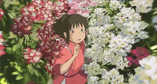 🏃 Chihiro Ogino Spirited Away a viagem de chihiro, chihiro, anime, flores, studio ghibli whatsapp sticker