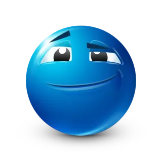 ☺️ Emoji, Azul, Presumido, Expresión, Arte digital, Cara, Estado de ánimo whatsapp sticker