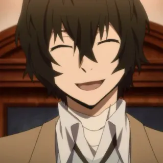 ☄ Osamu Dazai Bungo Stray Dogs anime, Dazai, Bungo Stray Dogs, personaje, sonriendo, retrato whatsapp sticker