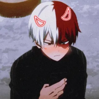 ☯️ Todoroki Shoto My Hero Academia Аниме, Моя геройская академия, Тодороки Шото, Персонаж, рыжие волосы, белые волосы, аниме персонаж telegram sticker