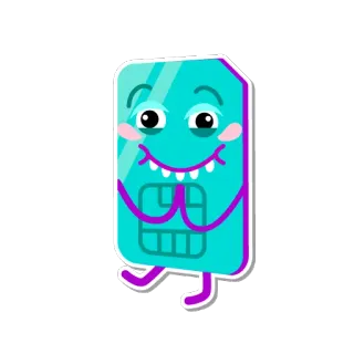 😀 kartun, kartu SIM, karakter, teknologi, emoji whatsapp sticker