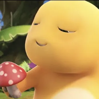 😀 yellow, mushroom, cute, cartoon, whimsical, happy whatsapp sticker