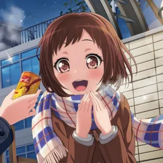 😃 チーチ Chica anime, Bufanda, Invierno, Emocionado/a, Dibujos animados, Feliz telegram sticker