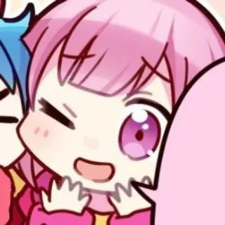 😀 Anime, Fofo, Chibi, Cabelo Rosa, Desenho Animado, Adesivo whatsapp sticker