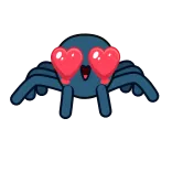 🥰 araña, amor, lindo, dibujos animados, ojos de corazón, kawaii telegram sticker
