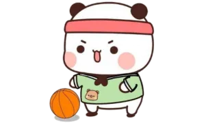 🫖 Panda, Baloncesto, Dibujos animados, Lindo, Deportes telegram sticker