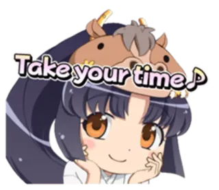 🙇 Take your time anime, cartoon, take your time, cute, chibi, kawaii, relax telegram sticker