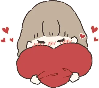 😍 corazón, amor, lindo, chica, dibujos animados, pegatina telegram sticker