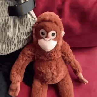 👊 monkey, stuffed animal, toy, plush, ape telegram sticker
