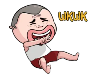 🤣 WKWK risa, dibujo animado, gracioso, hombre, expresión, emoticono whatsapp sticker