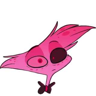 😟 Angel Dust Hazbin Hotel demon, pająk, różowy, kreskówka, Hazbin Hotel, Angel Dust, postać telegram sticker