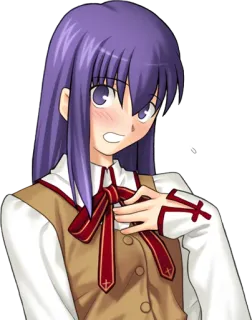 😳 animé, fille, rougissant, personnage telegram sticker