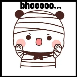 👻 bhoooooo... cute, ghost, boo, halloween, kawaii, panda, spooky, sticker whatsapp sticker