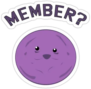 ☺️ MEMBER? cartoon, purple, circle, member, question, sticker, cute, blob telegram sticker