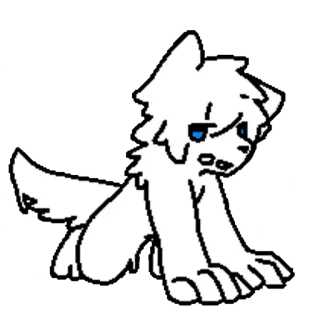 🖤 lobo, branco, animal, desenho animado, fofo telegram sticker