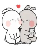 😘 น่ารัก, กระต่าย, คาวาอิ, ความรัก, น่าเอ็นดู, แอนิเมชัน telegram sticker