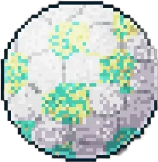 🌟 pixel art, circle, abstract, white, yellow, green telegram sticker