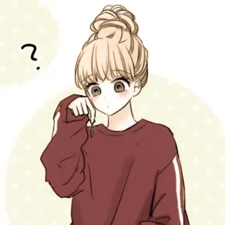 🦊 meisje, vraagteken, anime, manga, knot, trui telegram sticker