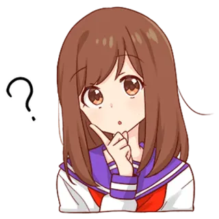 ❓ ? animé, question, réflexion, dessin animé, fille, kawaii telegram sticker