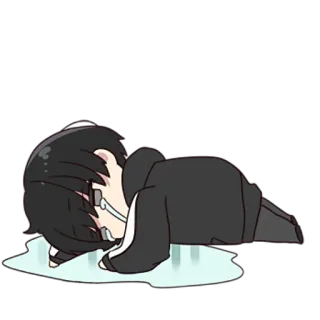 😭 piangere, triste, anime, chibi, lacrimoso telegram sticker