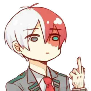 🖤 Todoroki Shoto My Hero Academia Anime, Dito medio, Todoroki, My Hero Academia, Sticker, Offensivo telegram sticker