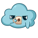 ☕️ cloud, coffee, cute, cartoon, kawaii, weather, morning telegram sticker