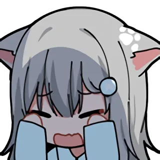 😖 อนิเมะ, สาวแมว, น่ารัก, คาวาอิ, เศร้า, ร้องไห้, อารมณ์ telegram sticker