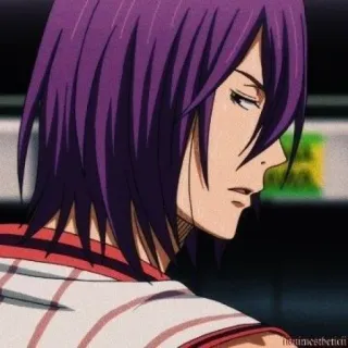 💜 Atsushi Murasakibara Kuroko's Basketball anime, basket, personaggio, capelli viola telegram sticker