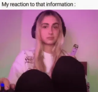 😳 My reaction to that information: reação, informação, meme, pessoa, mulher, expressão telegram sticker