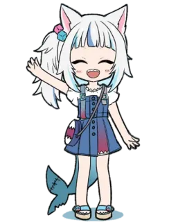 👋 Gawr Gura 动漫, Gawr Gura, 虚拟主播, Hololive, 鲨鱼, 可爱 whatsapp sticker