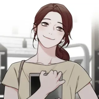 🥢 kobieta, ilustracja, kreskówka, portret, osoba, tablet telegram sticker