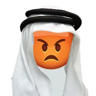 😡 angry, emoji, arab, sheikh, middle east, emoticon whatsapp sticker
