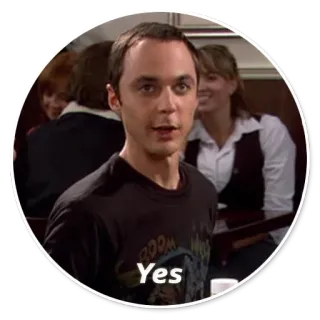 👍 Sheldon Cooper The Big Bang Theory Yes Sheldon, The Big Bang Theory, Jim Parsons, Sitcom, Comedia, Sí whatsapp sticker