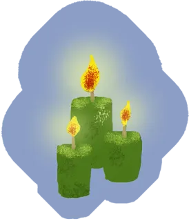 👌 candles, green, flames, light, decoration telegram sticker
