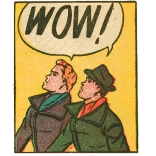 🤑 WOW! wow, comic, retro, vintage, ausruf, sprechblase telegram sticker