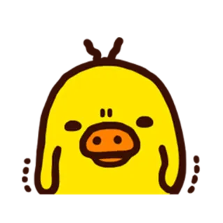 😥 anatra, animale, cartone animato, giallo, carino, adesivo telegram sticker