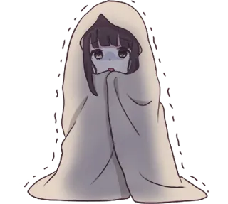 🥶 动漫, 女孩, 毯子, 可爱, 角色, 卡哇伊 telegram sticker