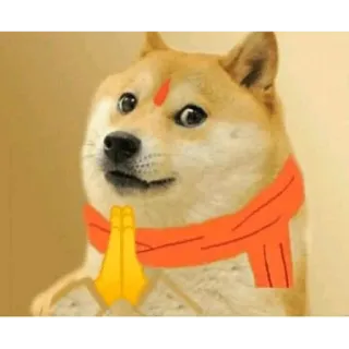 🙏 Doge doge, perro, meme, indio, namaste, lindo telegram sticker