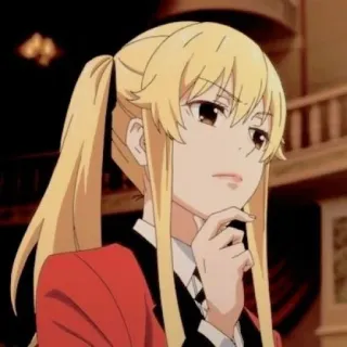 🦮 Mary Saotome Kakegurui Anime, Kakegurui, Mary Saotome, Apuestas, Escuela, Rubia, Coletas telegram sticker
