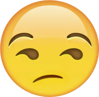 😒 Эмодзи, Ухмылка, Желтый, Лицо, Эмоция, Выражение telegram sticker