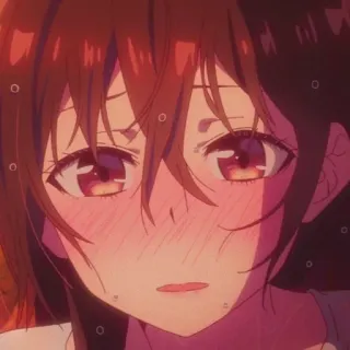 ✨ Anime, Fille, Rougeurs, Triste, Gros plan, Chizuru telegram sticker
