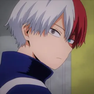 ❄️ Shoto Todoroki My Hero Academia Anime, Postać, Bohater, Pół gorący Pół zimny telegram sticker