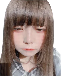 😒 vrouw, meisje, portret, gezicht, haar, pony telegram sticker