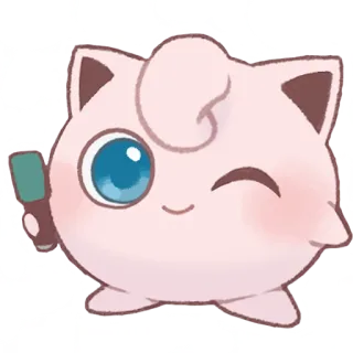 😉 Jigglypuff Pokemon Pummeluff, Pokemon, niedlich, kawaii, zwinkern whatsapp sticker